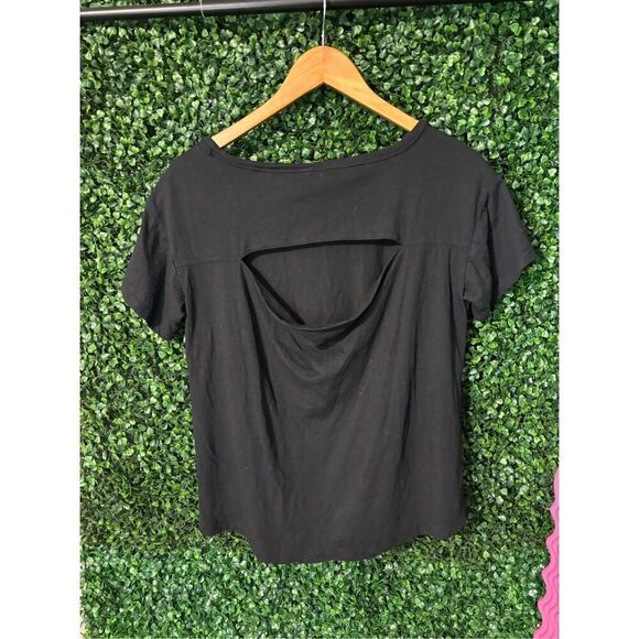 Anthropologie Daily Practice Draped Cut Out Top Sz XS Black - Picture 4 of 6